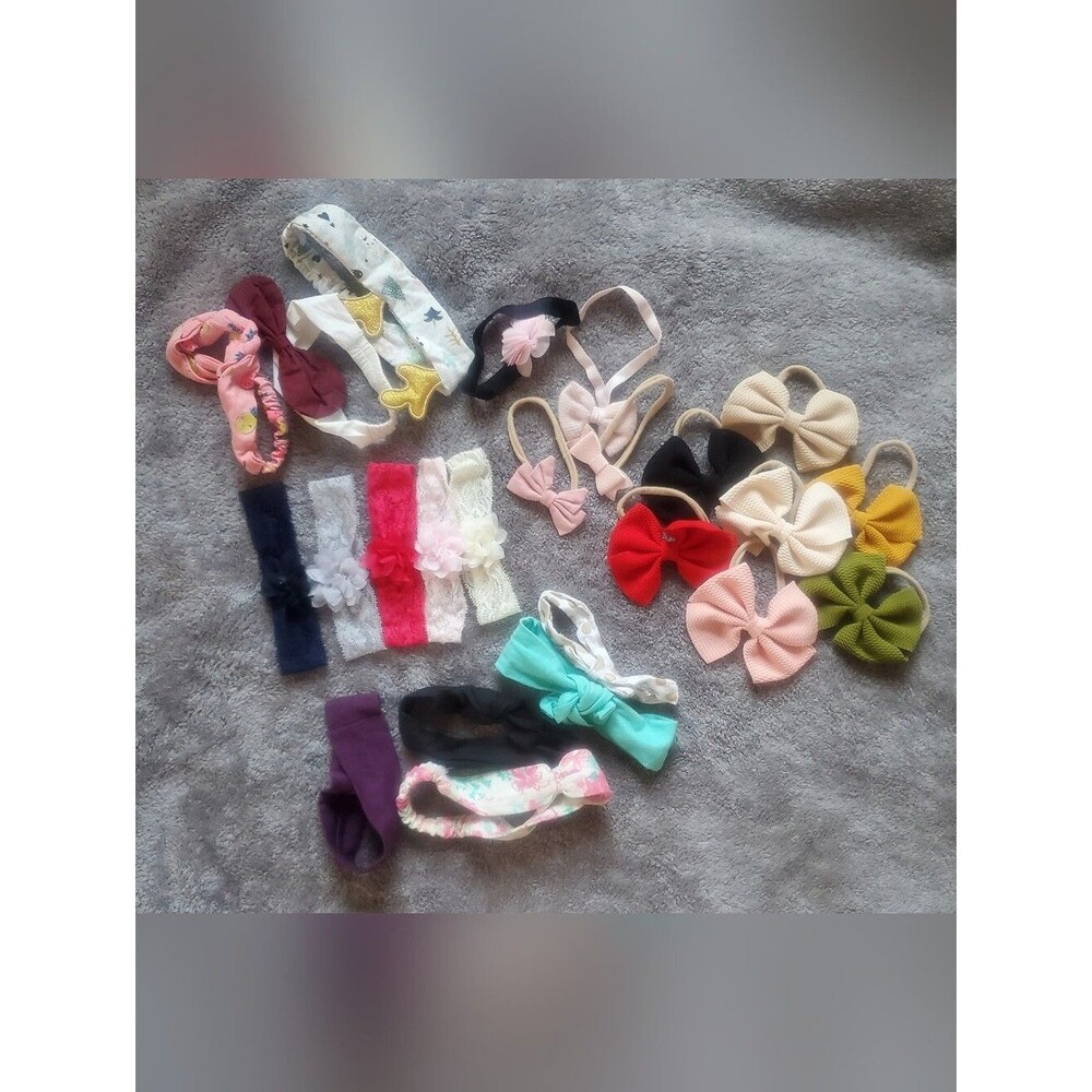 ​Huge Baby Girl Headband & Bow Lot - 20+ Pcs Boutique Variety Floral Lace